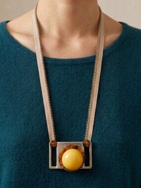 Vintage Zipper Necklace Upcycled Handcrafted